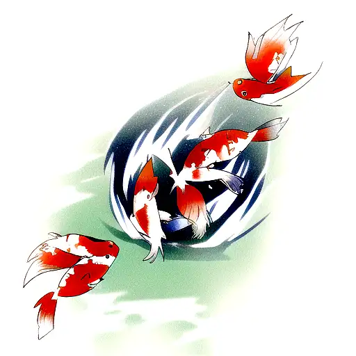 Koi Fish In Water Of Demon Slayer