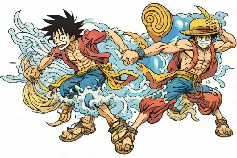 Monkey D Luffy Fighting Goku