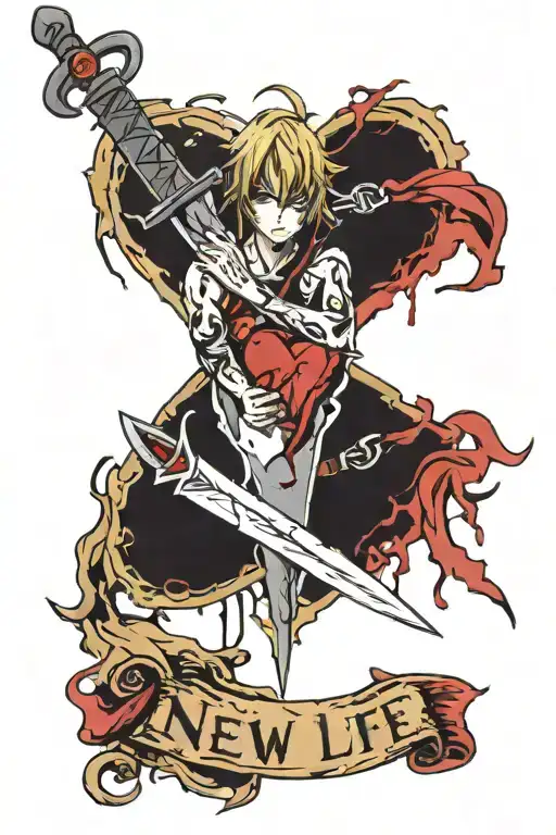 Broken Heart And Knife And New Life