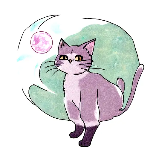 Cat Spirit And Moon