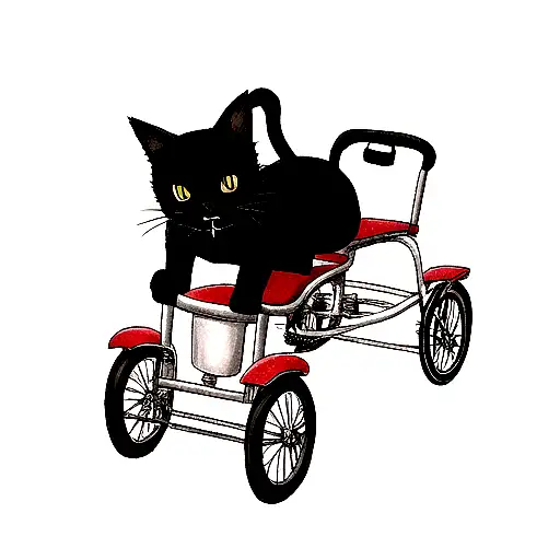 Black Cat On A Tricycle