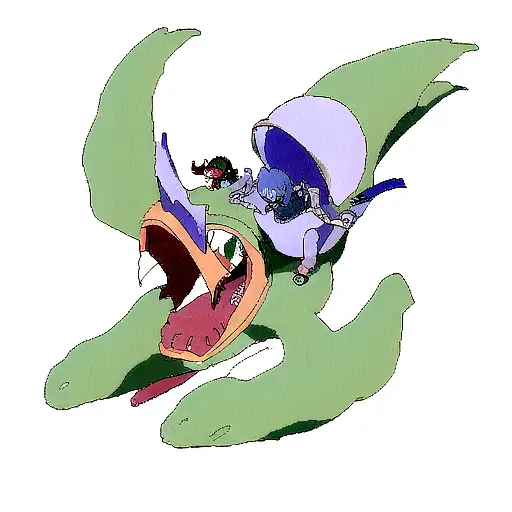 Alien Riding Dragon In Space