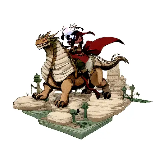 Strength Dragon With Wise Monk