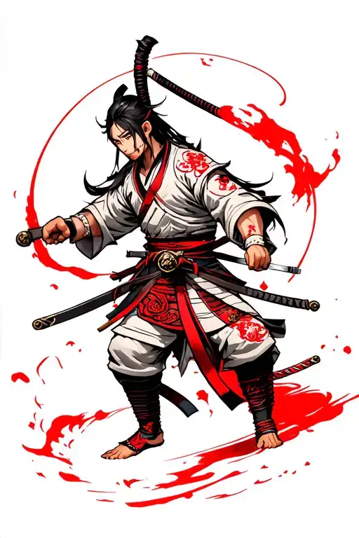 Samurai Red Lead With Red