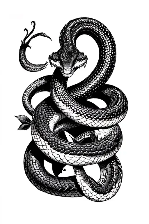 Snake Half Sleeve Black And