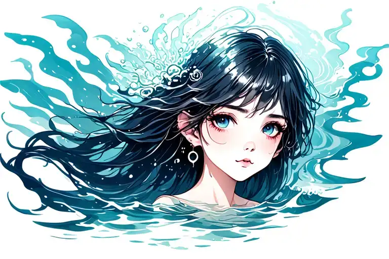 Face Girl Inside Ocean