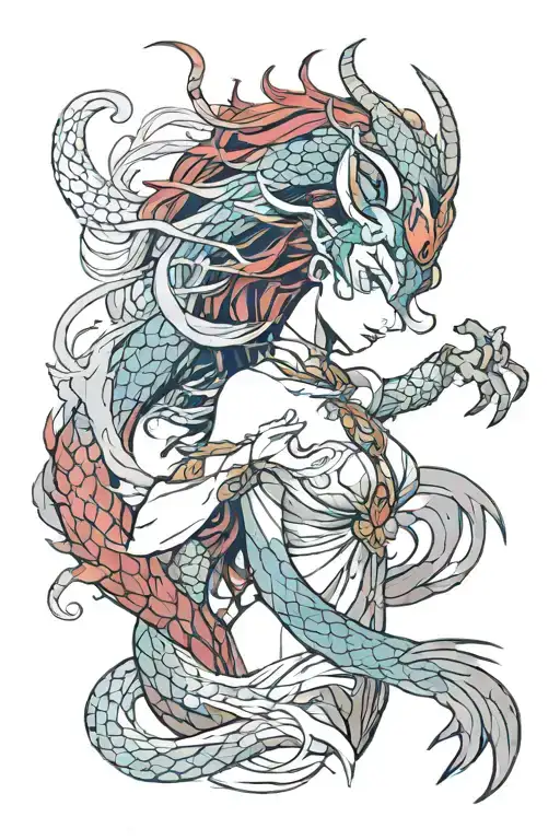 Dragon Woman With Red Hair