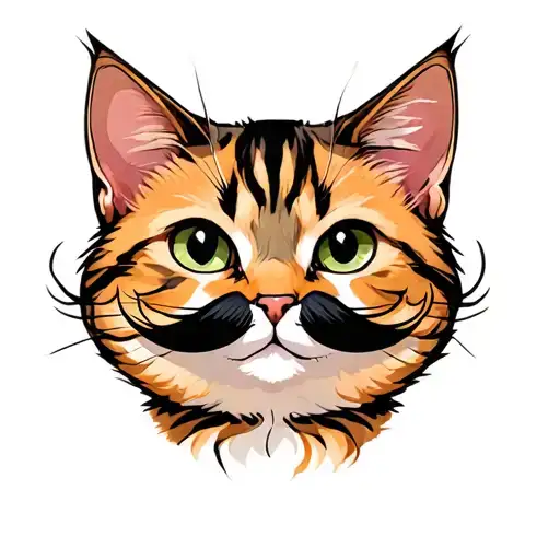 Cat With Moustache Instead