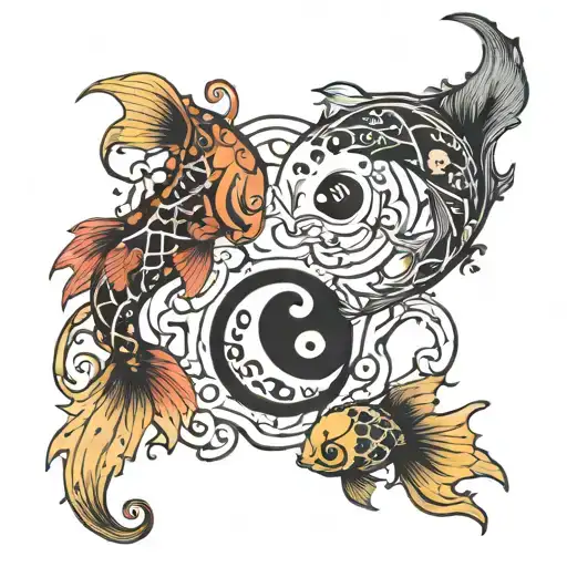 Jack And Sally Yin Yang Koi Fish