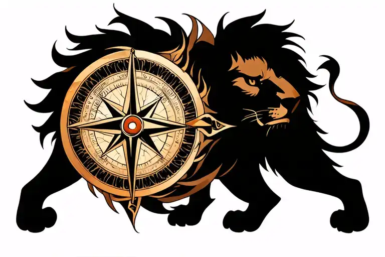 Lion Compass Surrounded