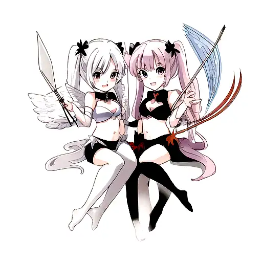 Yin Yang Bow And Arrow Angel And Devil Wings