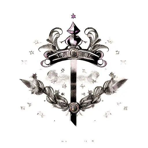 Black Roman Numeral One With A Pretty Pink Tiara Above It