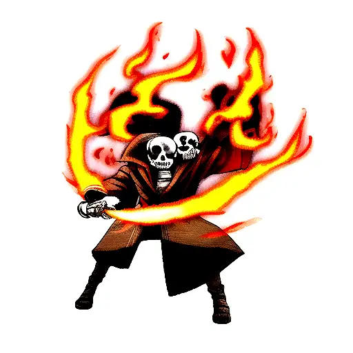 Skull With Fire