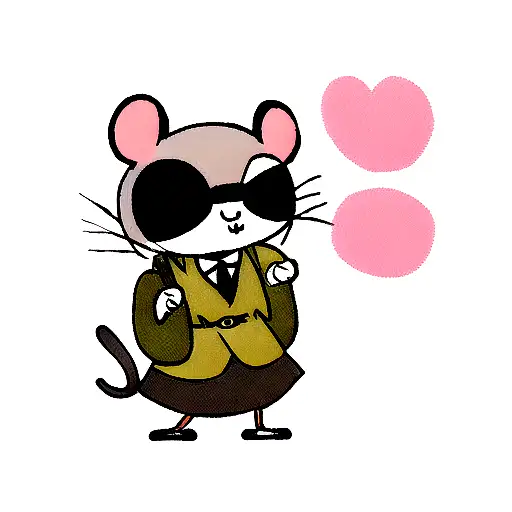 Mouse With Mask And Bag Of Money