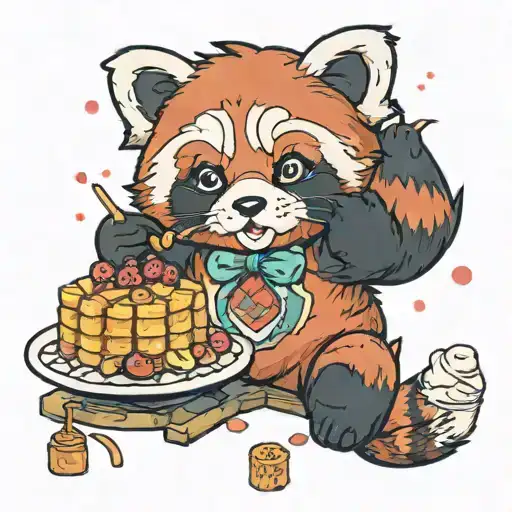 Red Panda Making Waffles
