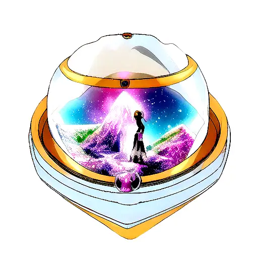 Woman In Space With Crystals