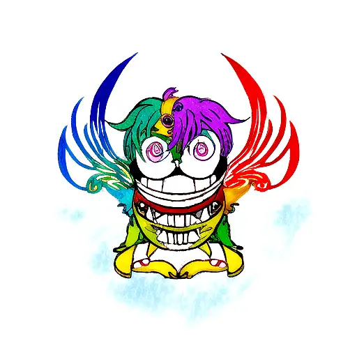 Color Tattoo Mixing One Piece And Techno