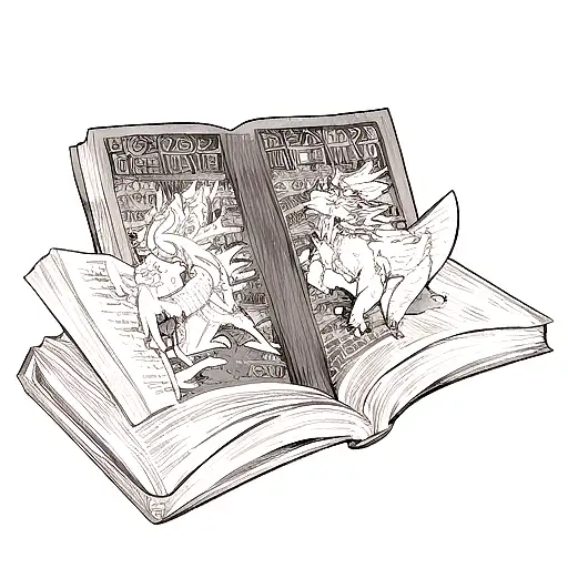 A Majestic Dragon Emerging From The Pages Of A Manga Book