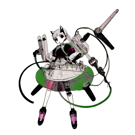 Futuristic Aesthetic Minimalistic Anime Tatoo Whimsical