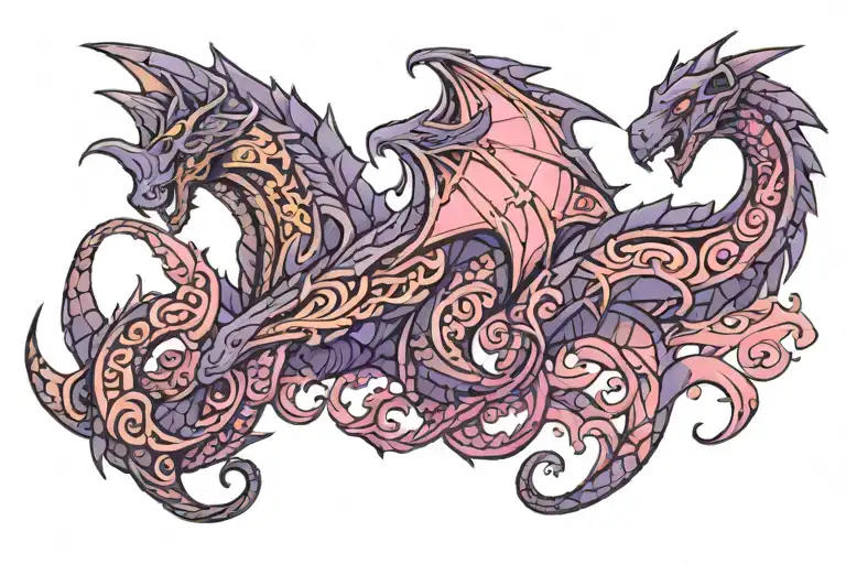 Laura Annunaki Style Purple And Pink Sparkly Glitter Norse Viking Wyvern