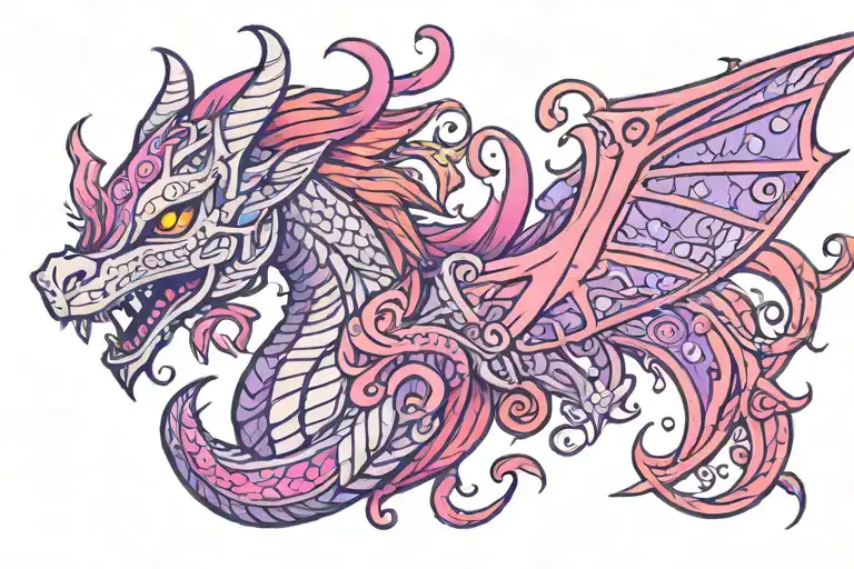Laura Annunaki Style Kawaii Purple And Pink Sparkly Glitter Norse Viking Wyvern