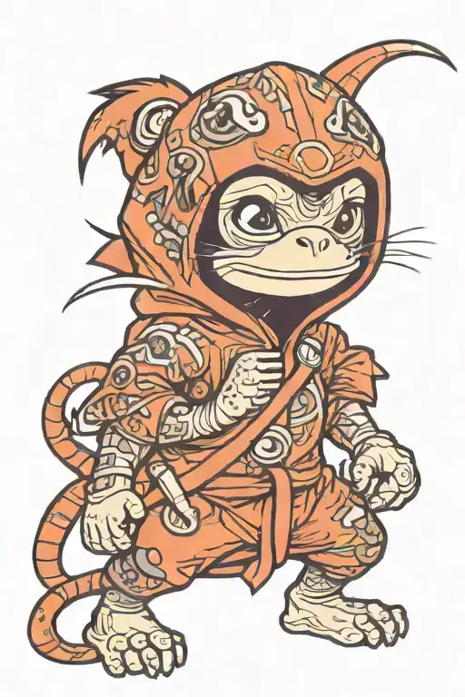 Ninja Monkey In A Dinosaur Onesie