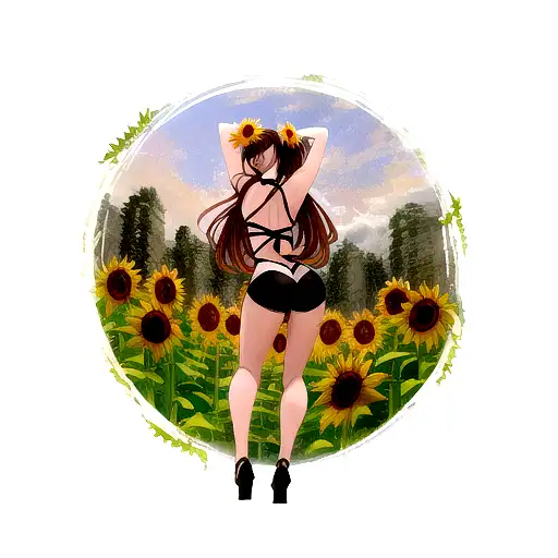 Sunflower And Vines Back Peice