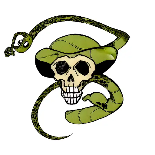 Skull With Snake