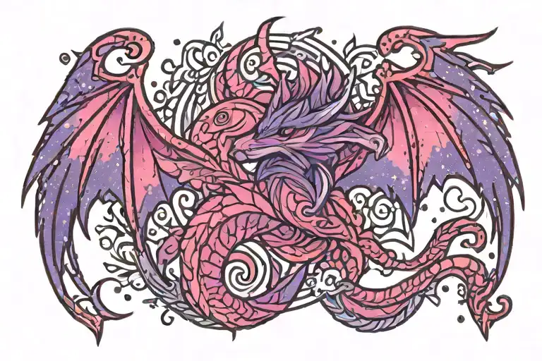 Laura Annunaki Style Kawaii Purple And Pink Sparkly Glitter Norse Viking Wyvern