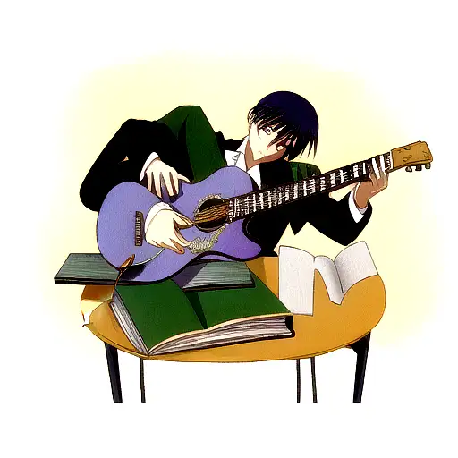 A Book With Guitar Strings As Bookmarks