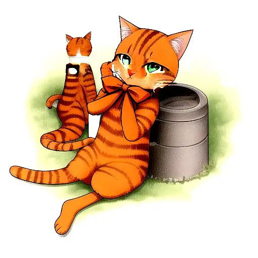 A Sitting European Orange Cat