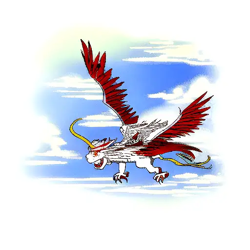 Welsh Dragon Flying Over South Wales