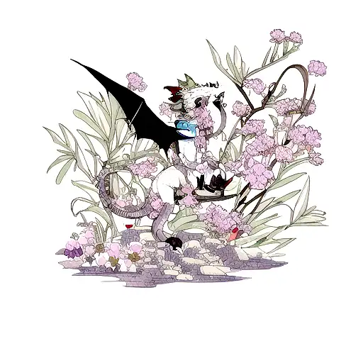 Dragon With Flowers
