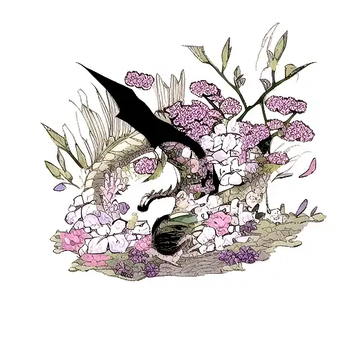 Dragon With Flowers