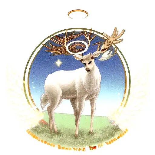 A Majestic Deer Surrounded By A Halo Of Angels