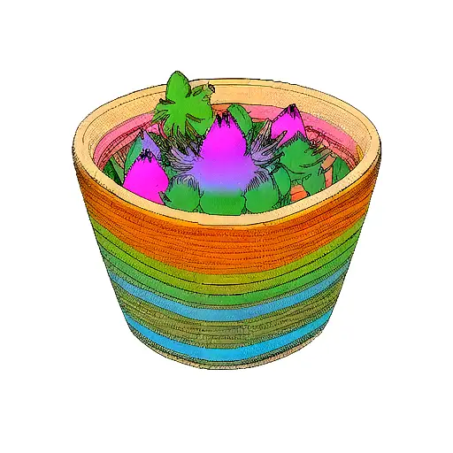 Peyote Cactus Above View Colourful