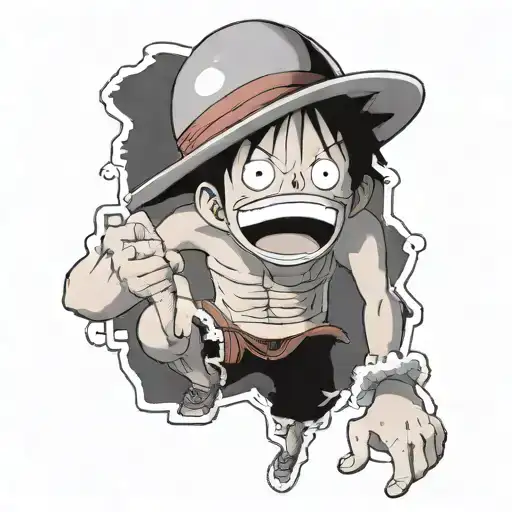 Luffy From One Piece Laughing By The Beach Scene