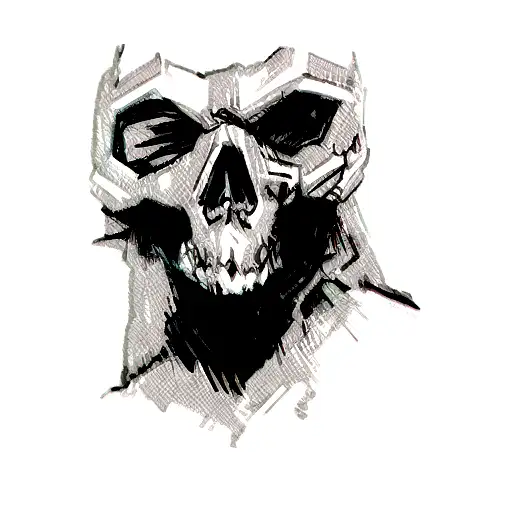 Cyber Punk Style Skull