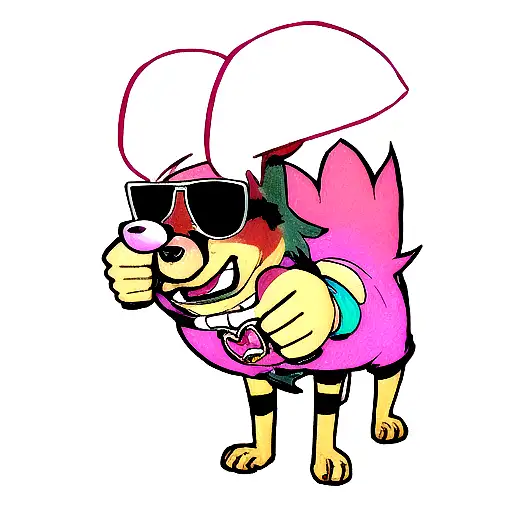 Cool Looking Dog With Sunglasses With Thumbs Up