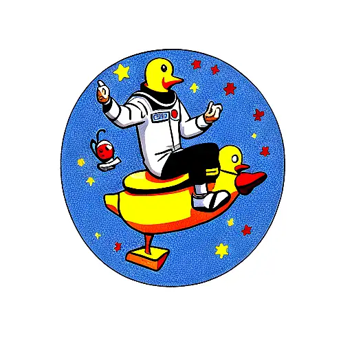 Astronaut Riding A Rubber Duck