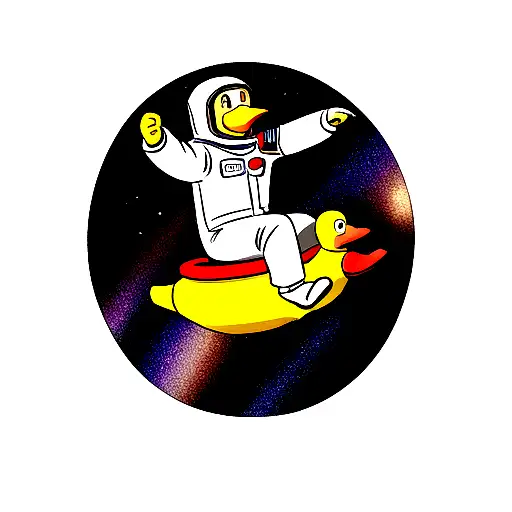 Astronaut Riding A Rubber Duck
