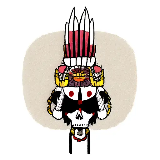 Indian Headress On Skull