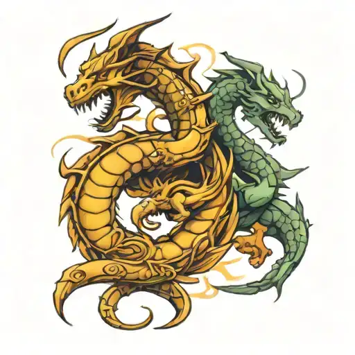 Scorpion And Dragon Intertwined