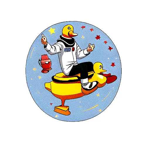 Astronaut Riding A Rubber Duck