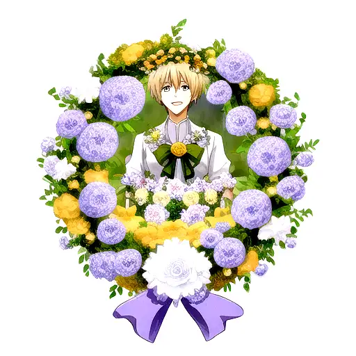 Circle Wreath Flowers With 3 Angel For Men