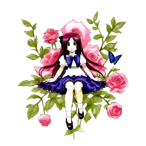 Rose With Small Butterfly