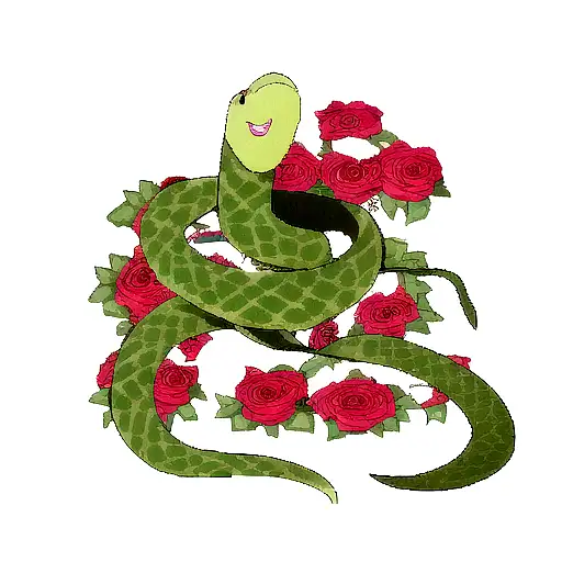 Snake With Roses
