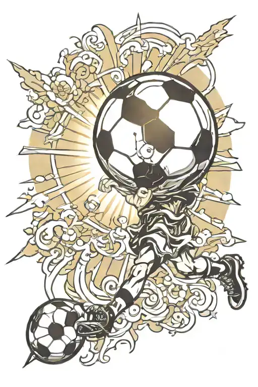 Ballon Football Sun Rays