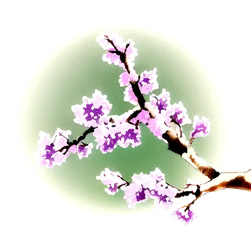 A Lilac Branch And A Feather