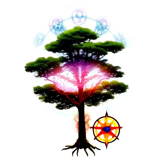Atomic Bomb With Tree Of Life And Dna